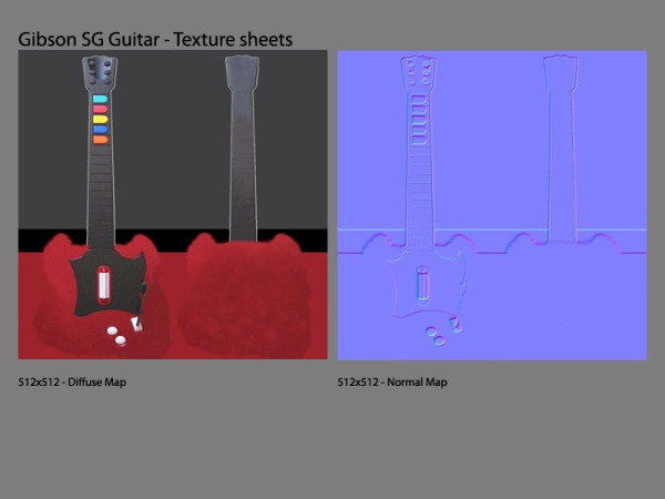 Gibson SG Guitar tex sheets
